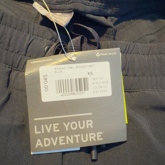 New Eddie Bauer Women's XS Myriad Trail Seeker Active Jogger Pants Black NWT - Picture 2 of 8